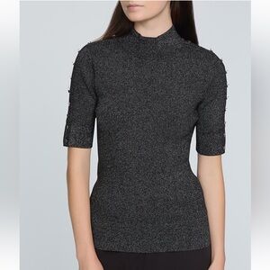 Elie Tahari - the Samantha mock neck metallic